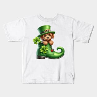 Poodle Dog Shoes For Patricks Day Kids T-Shirt